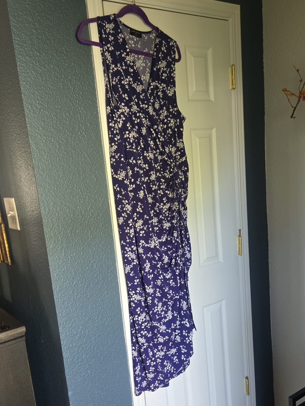Lane Bryant Floral Maxi Dress in Navy & White Like New